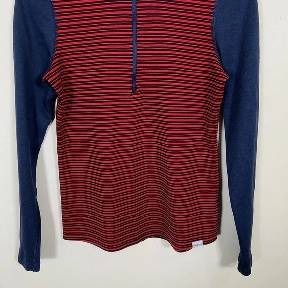 Patagonia Capilene 3 Mid-weight Pullover In Red Blue Stripe - Picture 4 of 12